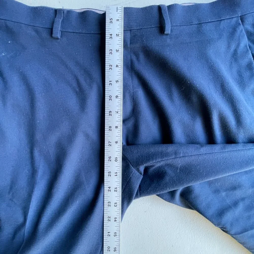 Haggar H26 Premium Stretch Tailored Fit Trousers Navy 38x29 (Tag 30) Old Money